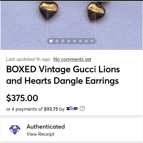 🌺AUTHENTICATED Vintage Gucci Lion Head & Heart Dangle Earrings – With Box & Bag - Picture 12 of 14